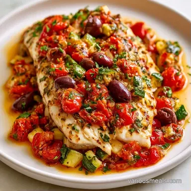 Mediterranean Baked White Fish in 20 Min Recipe Card