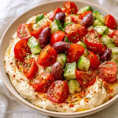 Mediterranean Breakfast Bowl with Hummus Recipe Card