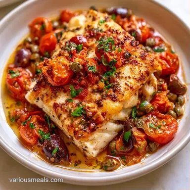 Mediterranean Cod Fish Recipe for 4 Recipe Card