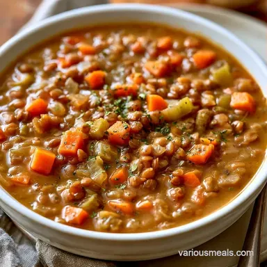 Mediterranean Lentil Soup with Lemon Recipe Card