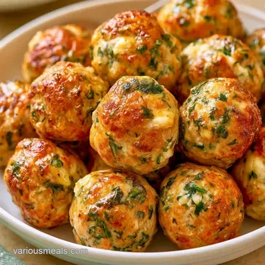 Mediterranean Turkey Meatballs with Feta Recipe Card