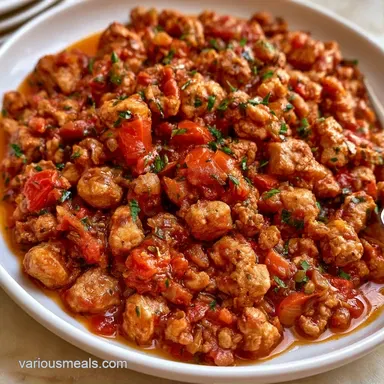 Mediterranean Turkey Skillet in 30 Min Recipe Card