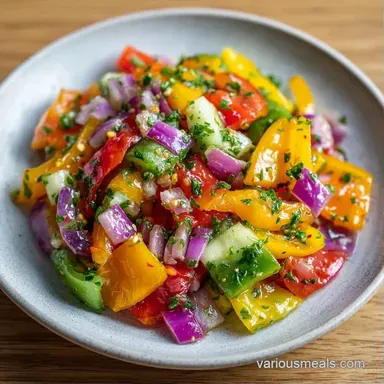 Mini Bell Pepper Salad in 15 Minutes Recipe Card