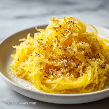 Oven Baked Spaghetti Squash with Parmesan Cheese for 4 Servings Recipe Card