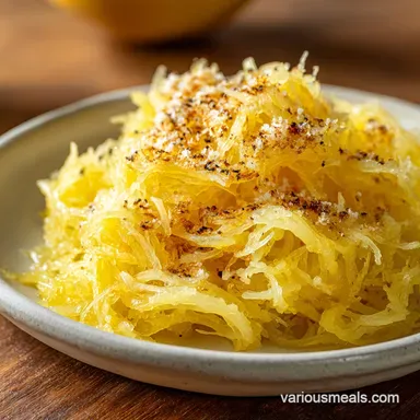 Oven Baked Spaghetti Squash with Parmesan Cheese for 4 Servings