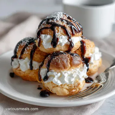 Panda Cream Puff Recipe for 12 Servings Recipe Card