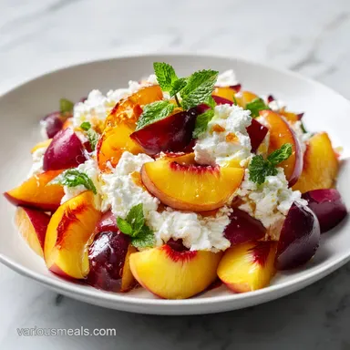 Peach Cheesecake Salad: Creamy Dessert with Fresh Peaches Recipe Card