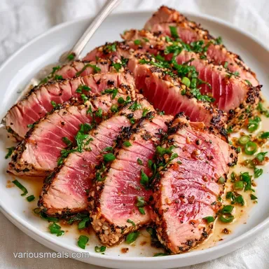Peppered Ahi Tuna in 9 Minutes Recipe Card