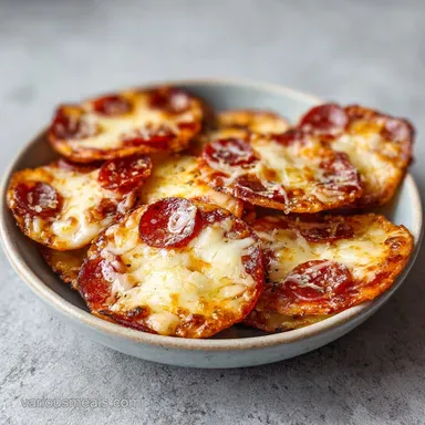 Pepperoni Cheese Crisps in 15 Minutes Recipe Card
