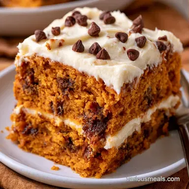 Pumpkin Chocolate Chip Layer Cake for 12 Recipe Card