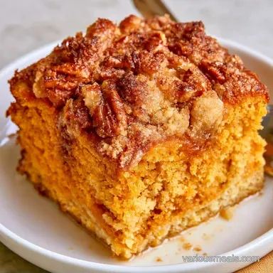 Pumpkin Crunch Cake for 12 Servings Recipe Card
