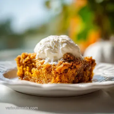 Pumpkin Dump Cake with Spice Cake Mix for 12 Servings