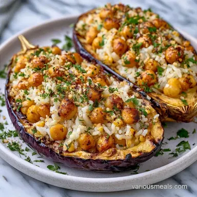 Stuffed Eggplant with Jasmine Rice