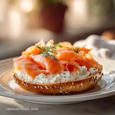Salmon Cream Cheese Bagel in 10 Minutes
