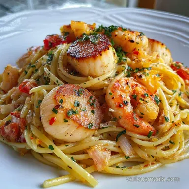 Seafood Pasta with Shrimp and Scallops | 30 Min