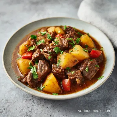 Slow Cooker Lamb Stew for 6 Servings: Tender and Silky Recipe Card