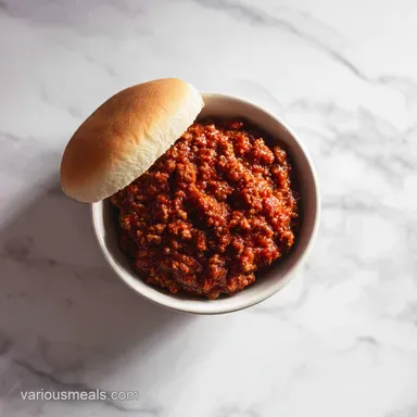 Slow Cooker Sloppy Joes with Ground Beef for 8 Servings Recipe Card