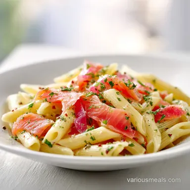 Smoked Salmon Penne in 20 Minutes Recipe Card
