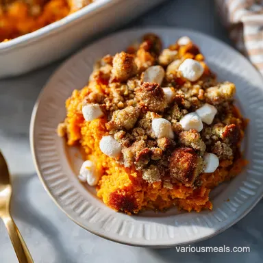 Southern Sweet Potato Casserole for 12 Servings Recipe Card