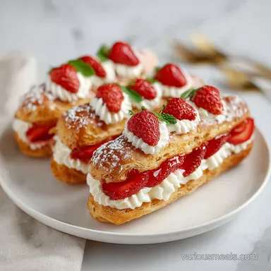 Strawberry Eclairs Recipe: Crisp Pastry with Creamy Filling