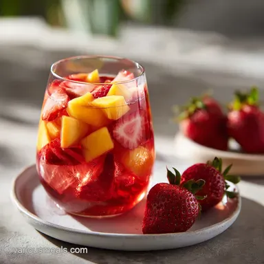 Strawberry Mango Sangria for 8 Servings Recipe Card