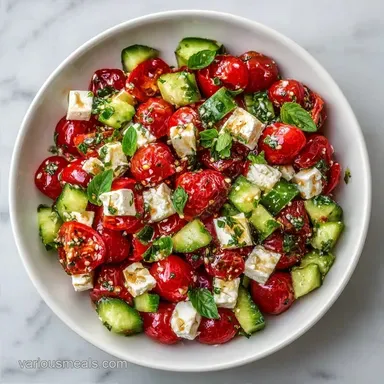 Tomato Basil Feta Salad in 15 Minutes