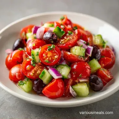 Tomato Olive Salad Recipe for 6 Servings Recipe Card
