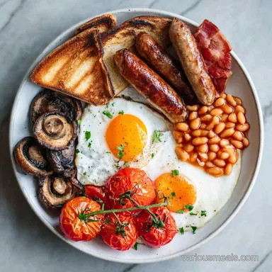 Traditional Full English Breakfast for 2 Servings Recipe Card