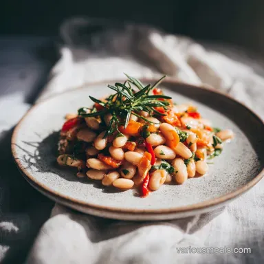 Cannellini Bean Salad in 10 Minutes with Fresh Aromatic Herbs Recipe Card