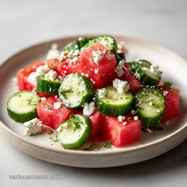 SIMPLE Watermelon Cucumber Feta Salad in 15 Minutes