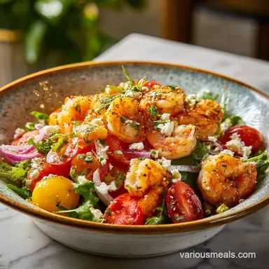 Shrimp Salad Recipe with Citrus Yogurt Dressing for 4 Servings Recipe Card