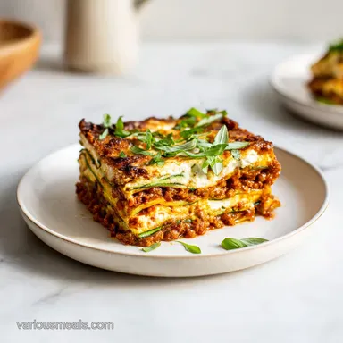 Zucchini Lasagna with Cottage Cheese Recipe Card