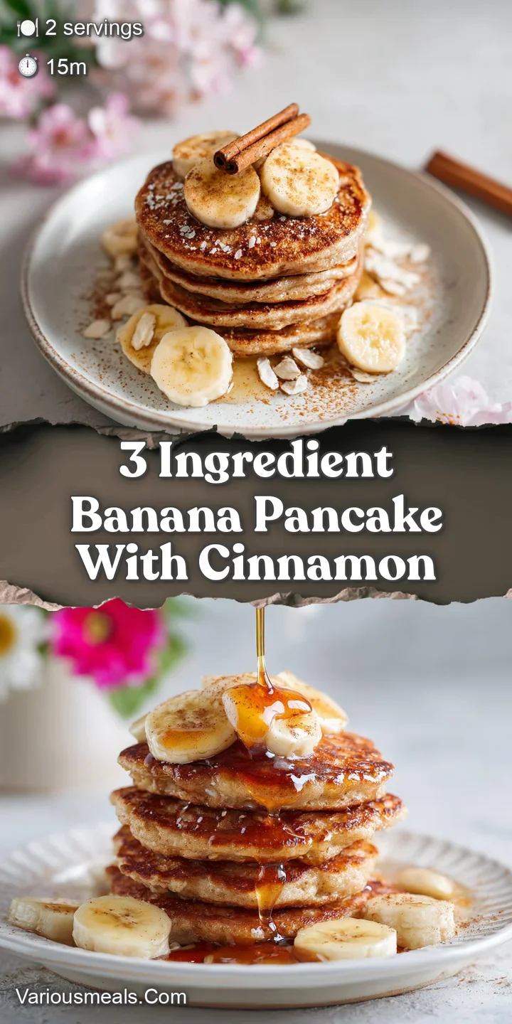 Close-up of a warm, soft banana pancake showing the speckled surface and inviting texture, sprinkled with cinnamon.