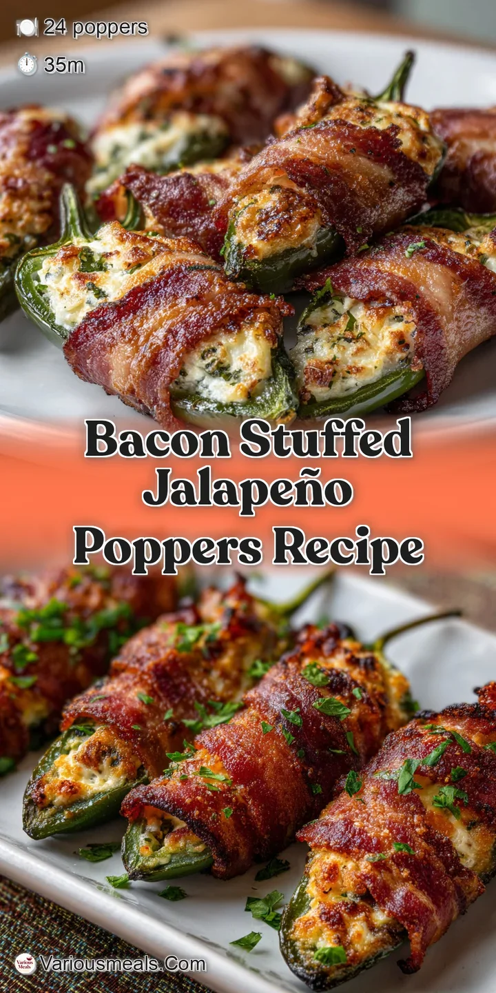 Close-up shows blistered jalape&ntilde;o skin, crispy bacon, and a molten cheese filling bursting from a bacon-wrapped popper.