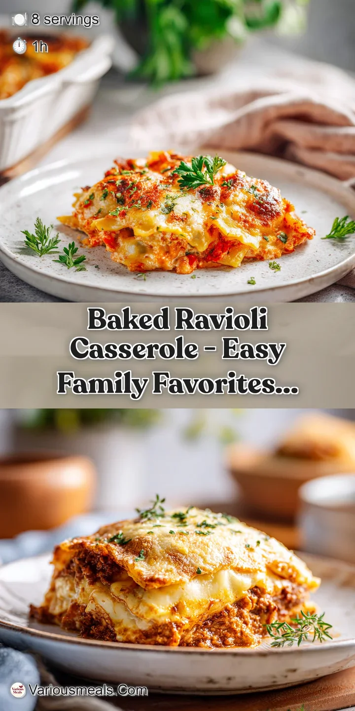 Close-up of tender ravioli bathed in thick, rich meat sauce, topped with bubbly, golden mozzarella.