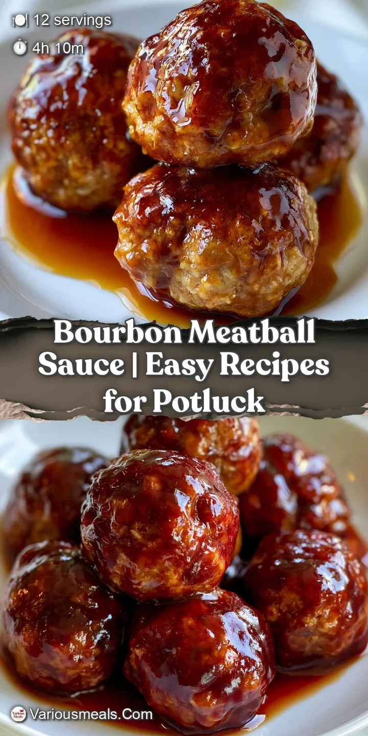Close-up of a juicy, glazed meatball dripping with a thick, dark amber sauce and shimmering under warm kitchen lighting.
