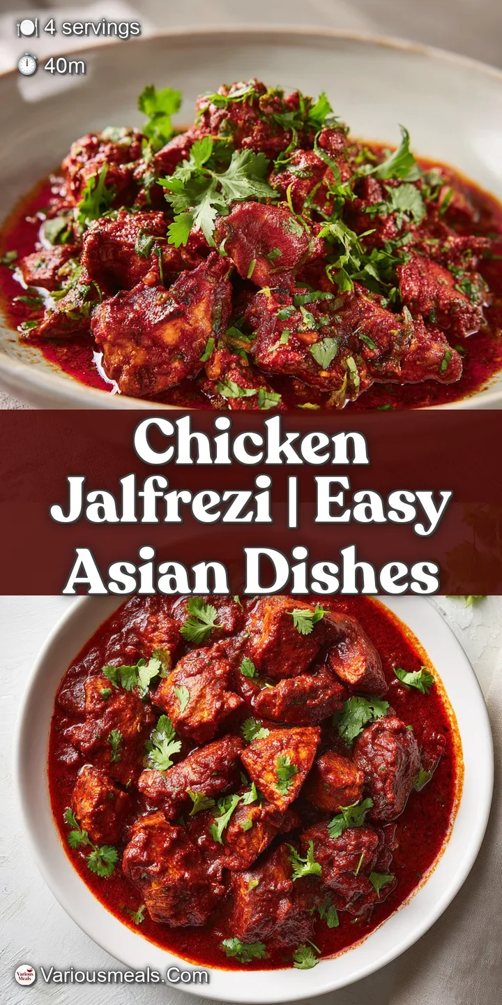 Close-up of succulent chicken pieces coated in a thick, aromatic red curry sauce topped with fresh green cilantro.