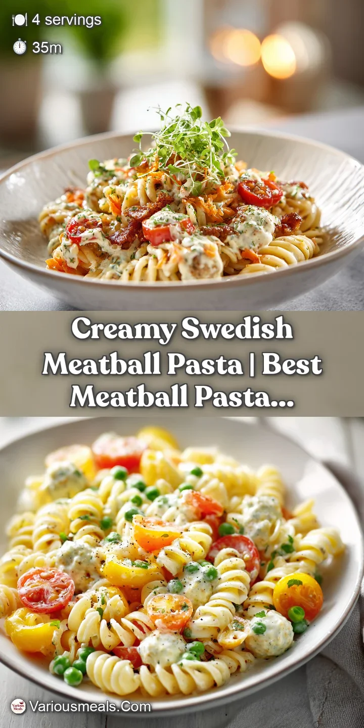 Close-up of tender meatballs nestled in creamy pasta, coated in rich sauce. Glistening surface hints at deliciousness and ...