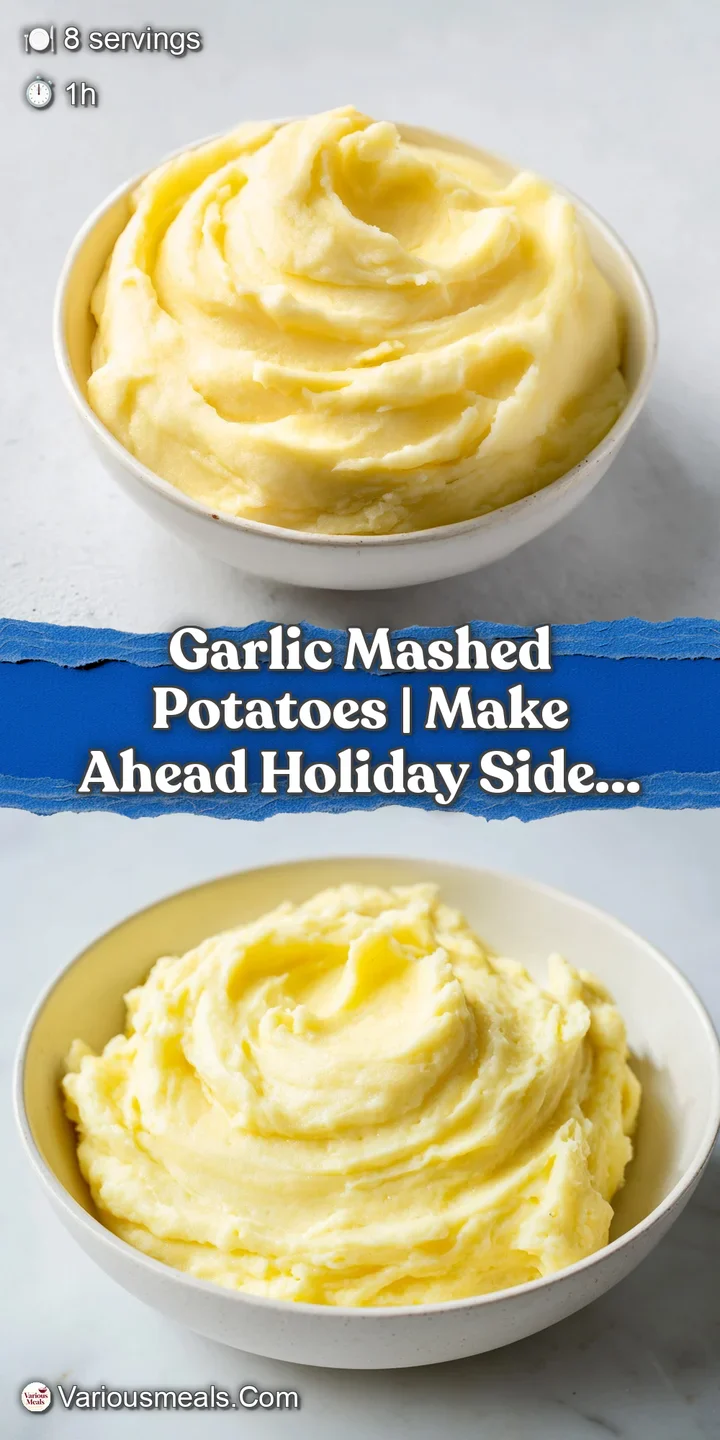 Close-up of fluffy, whipped potato peaks with tiny bits of toasted garlic and a glistening glaze of melted butter.