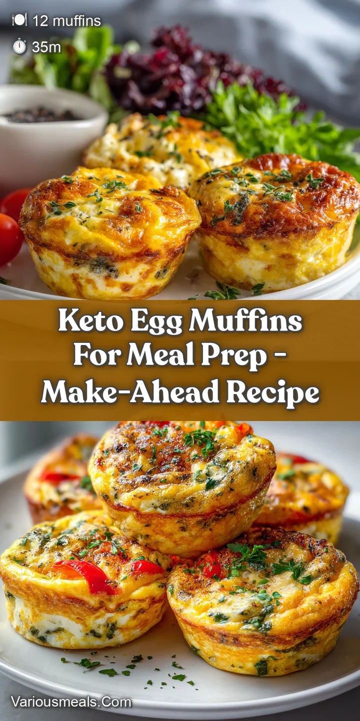 Close-up of a warm, savory egg muffin bursting with melted cheese and bits of red pepper and green onion, fresh and flavor...