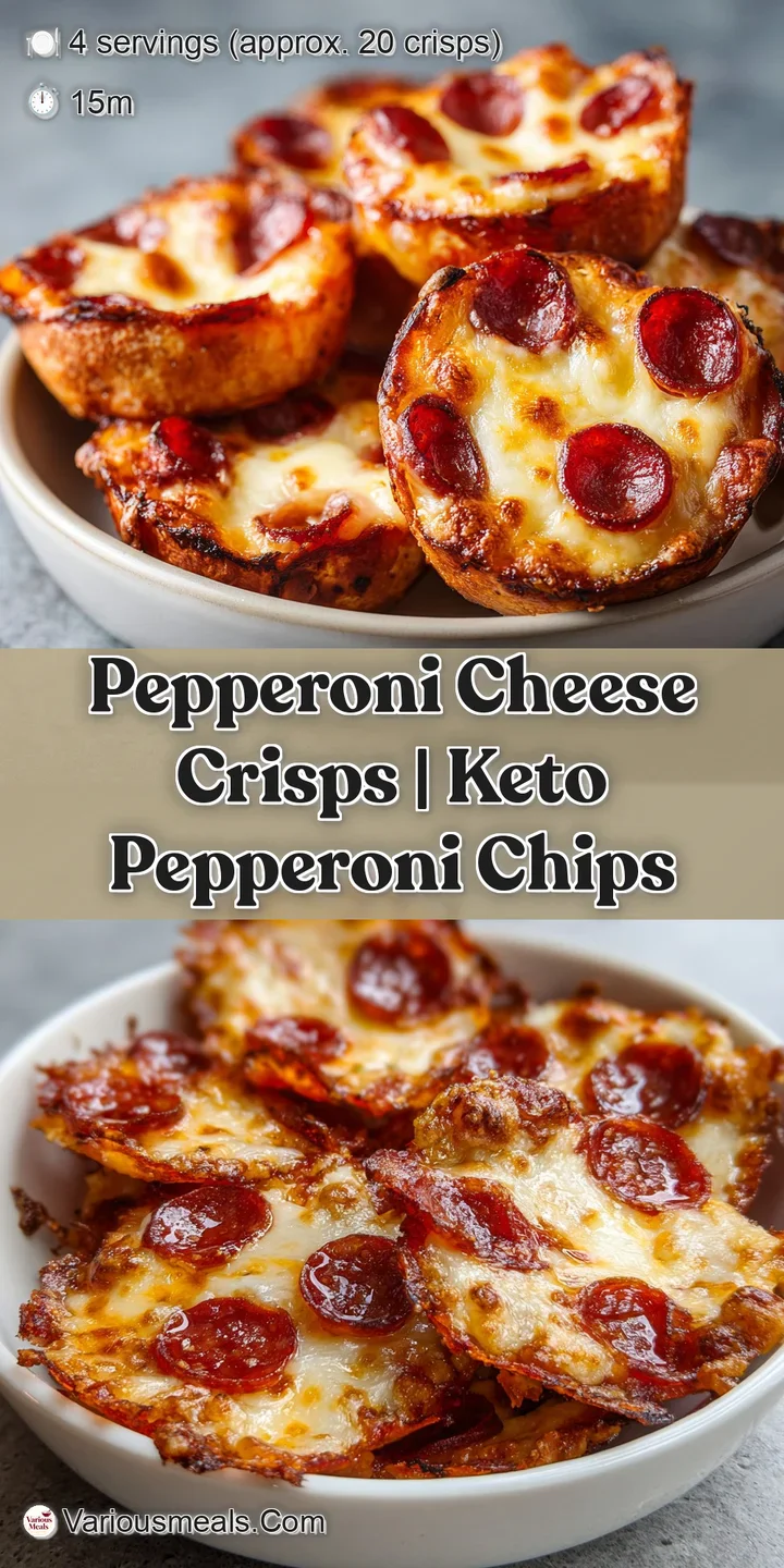 Extreme close-up of a bubbly cheese crisp showing a melted golden texture and a glistening red pepperoni center.