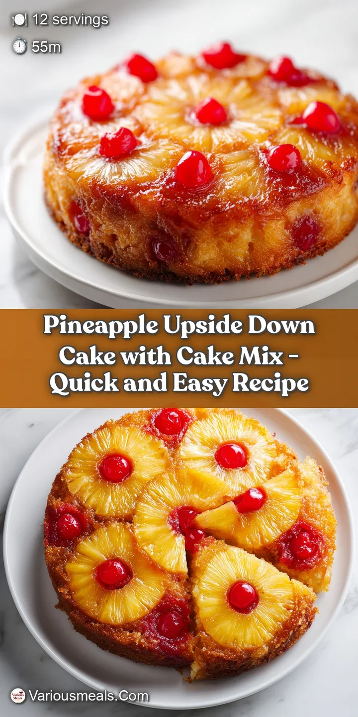 Close-up of sticky, caramelized pineapple and moist golden cake, with a ruby-red cherry accent.