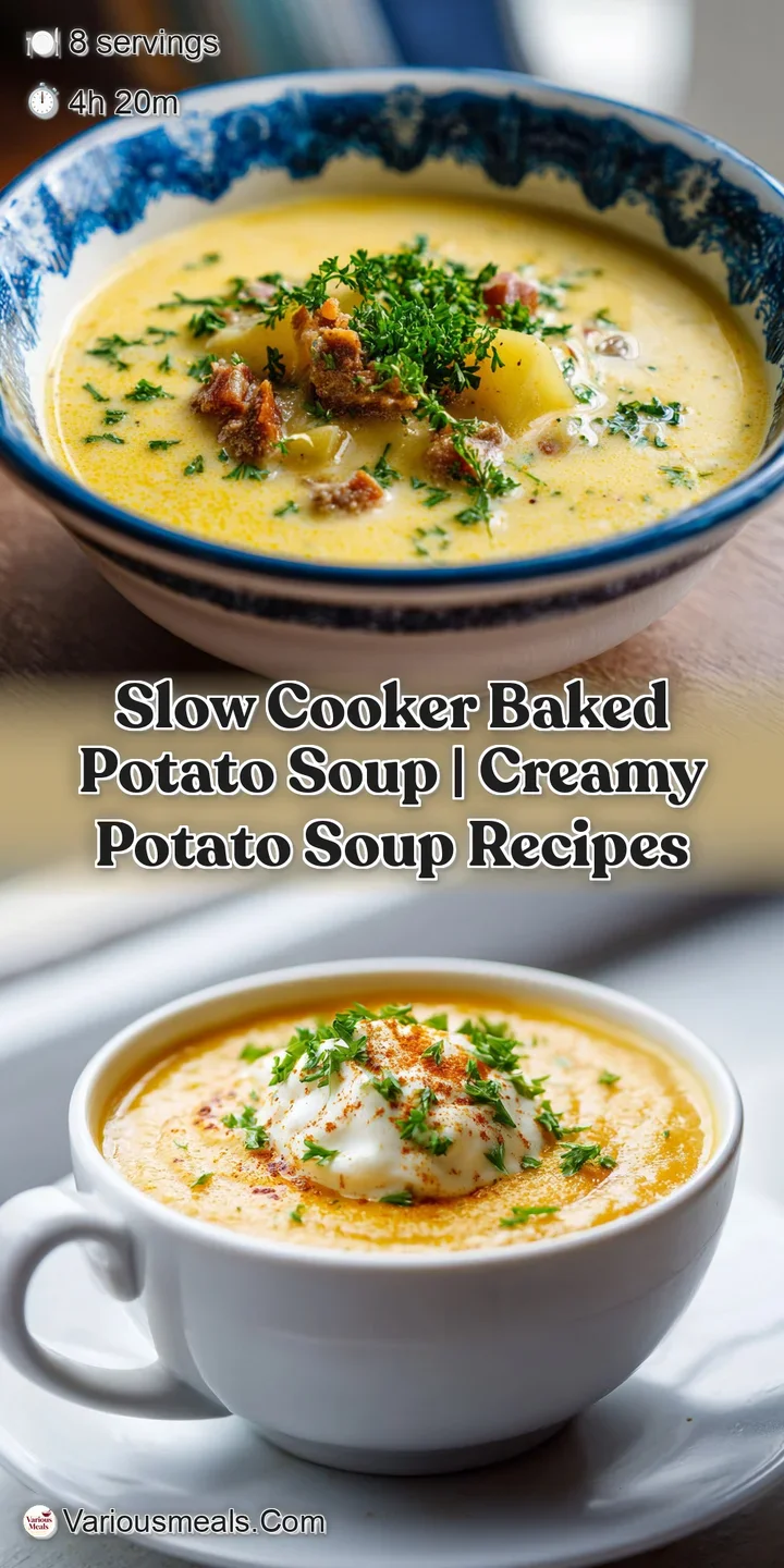 Close-up of velvety smooth potato soup, studded with tender potato chunks and garnished with fresh parsley.