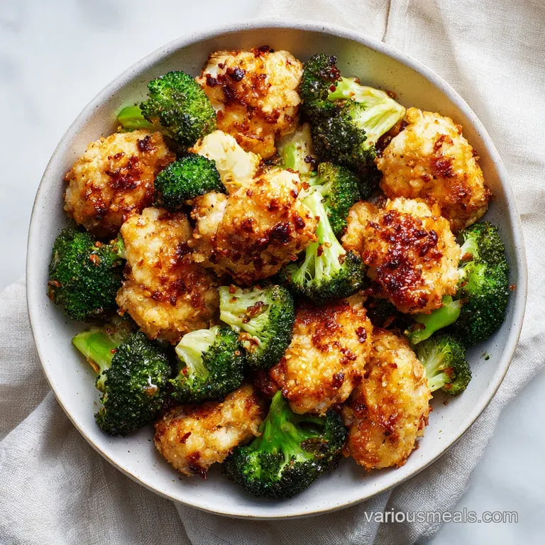 Air Fryer Chicken and Broccoli: Honey Garlic Glaze