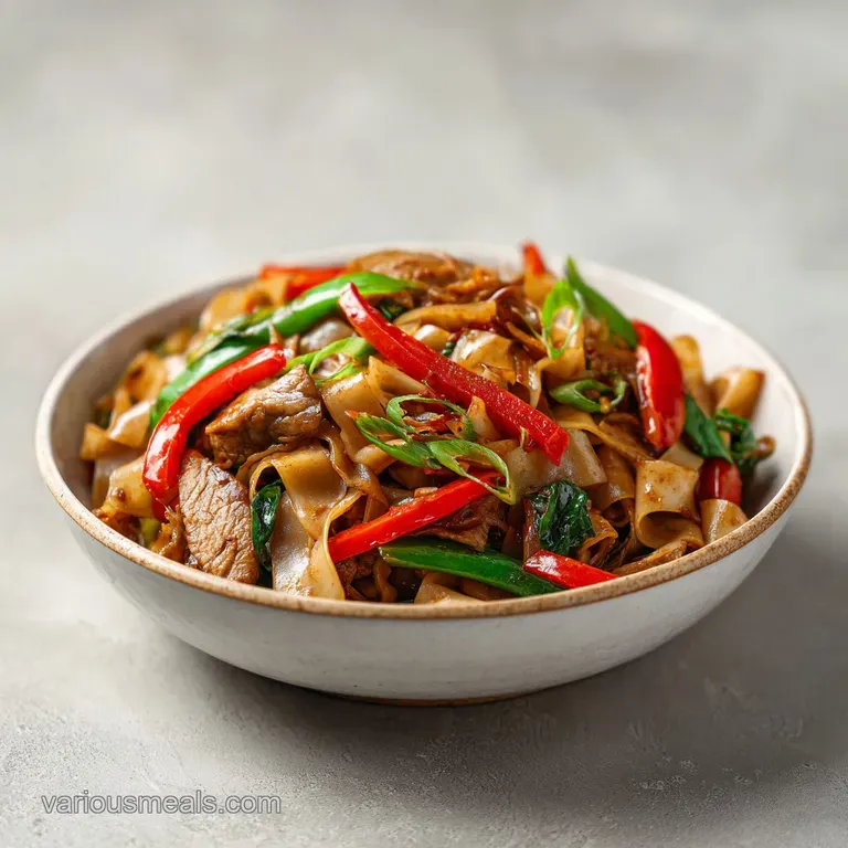 Authentic Thai Drunken Noodles with Chicken