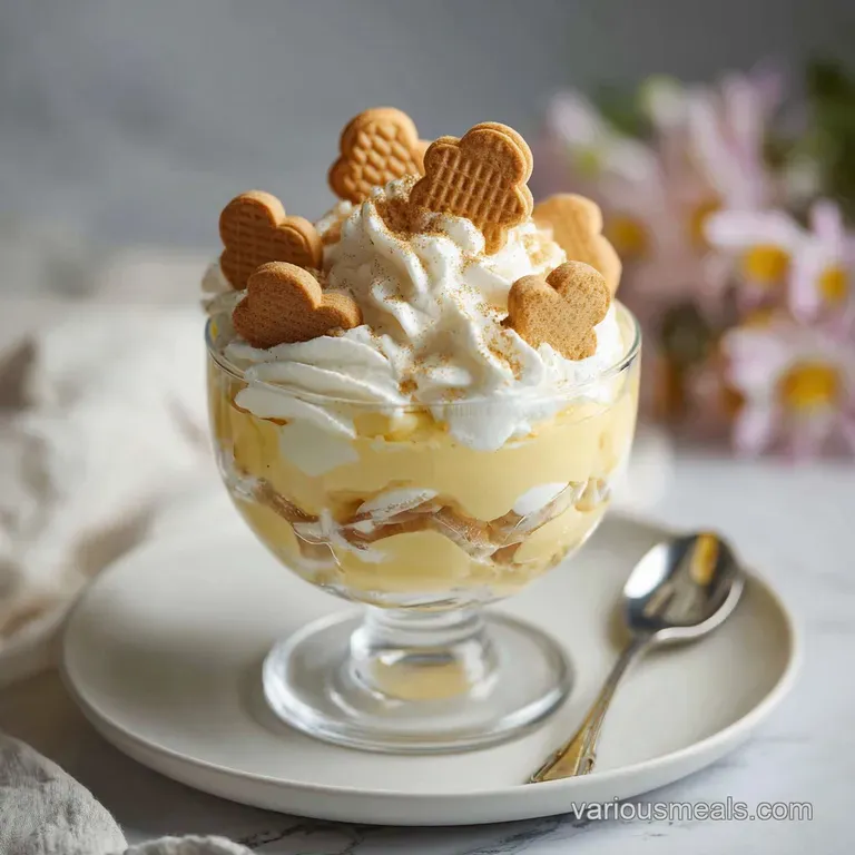 Banana Pudding with Chessmen Cookies