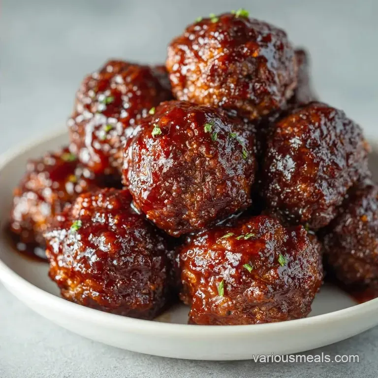 Bourbon BBQ Crockpot Meatballs: Sticky and Glossy