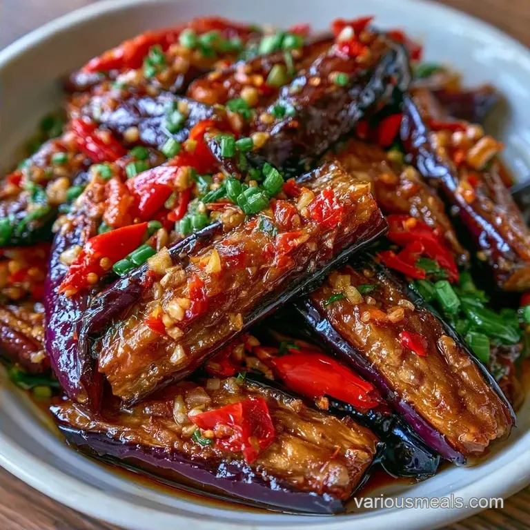 Chinese Eggplant Garlic Sauce with Fresh Ginger