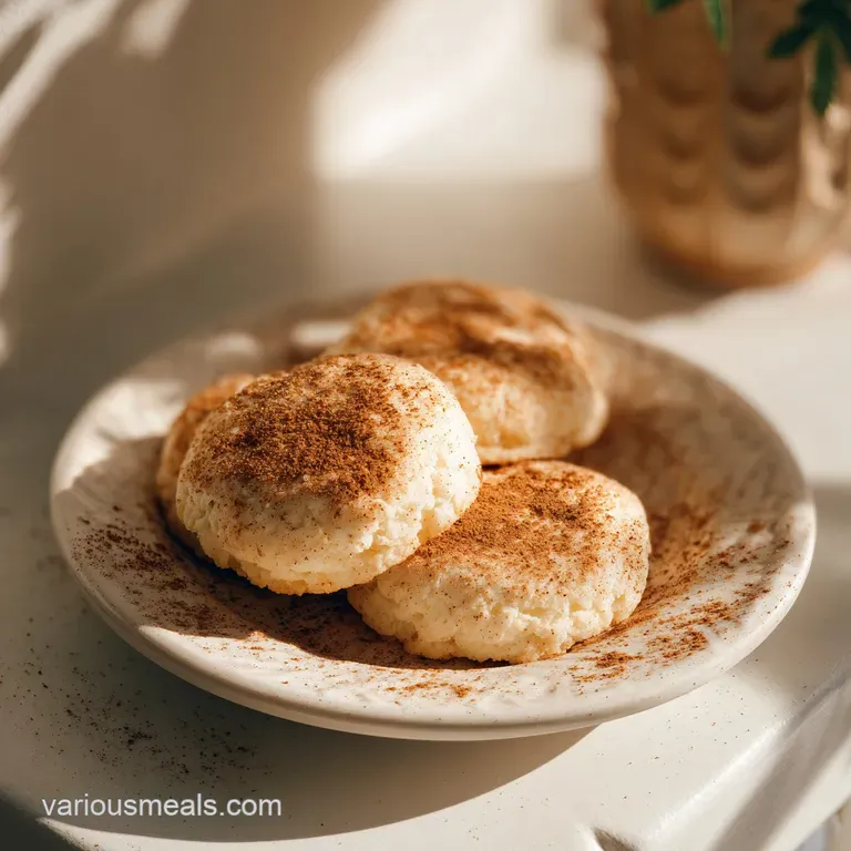 Delicate cookies arranged artfully on a rustic wooden board, showcasing their tender crumb and cinnamon swirl.