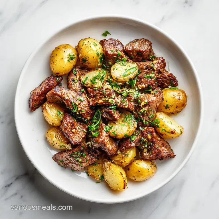 Garlic Butter Steak Bites with Crispy Potatoes